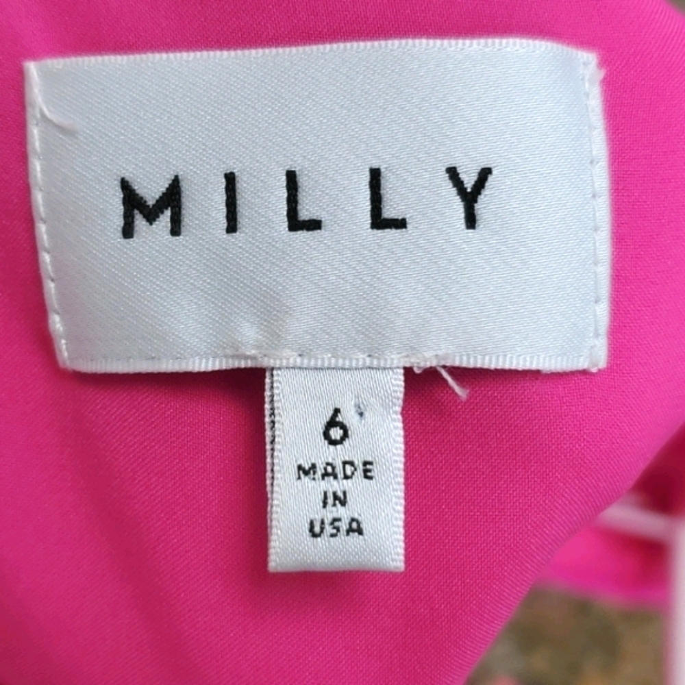 Milly Fushia Silk Crepe Short Dress - Picture 7 of 9